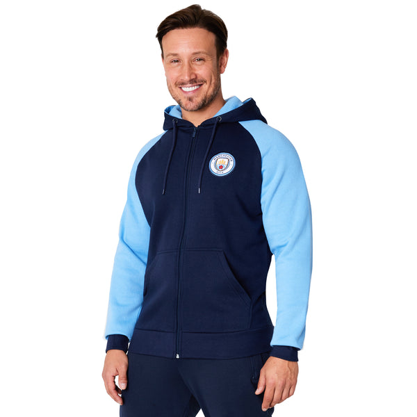 Manchester City F.C. Mens Zip Up Hoodie with Pockets - Get Trend