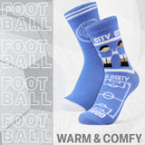 Manchester City F.C. Boys Novelty Socks with Mini Football, Breathable Comfy - Get Trend