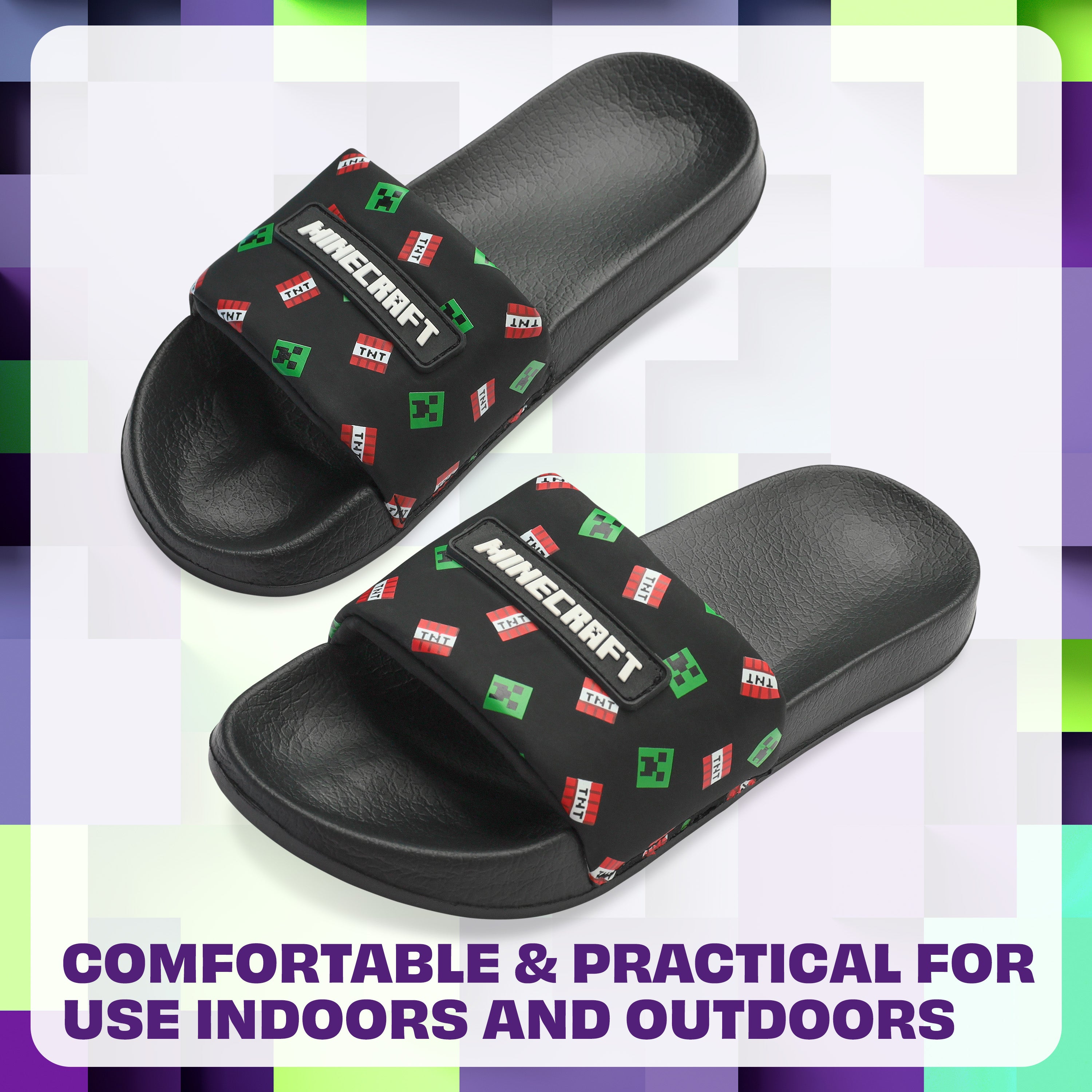 Minecraft Boys Sliders or Flip Flops for Beach and Pool - Boys Gifts - Get Trend