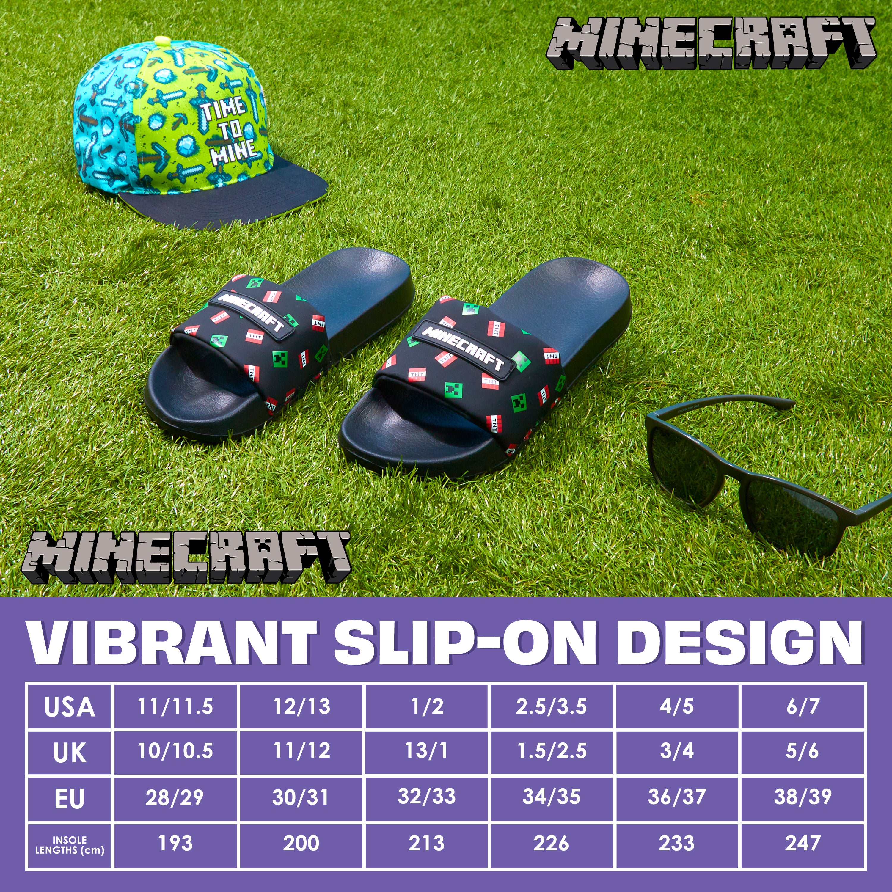 Minecraft Boys Sliders or Flip Flops for Beach and Pool - Boys Gifts - Get Trend