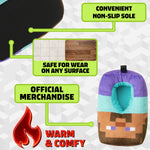 Minecraft Boys Slippers, Cosy Creeper Indoor House Shoes - Gamer Gifts for Boys - Get Trend