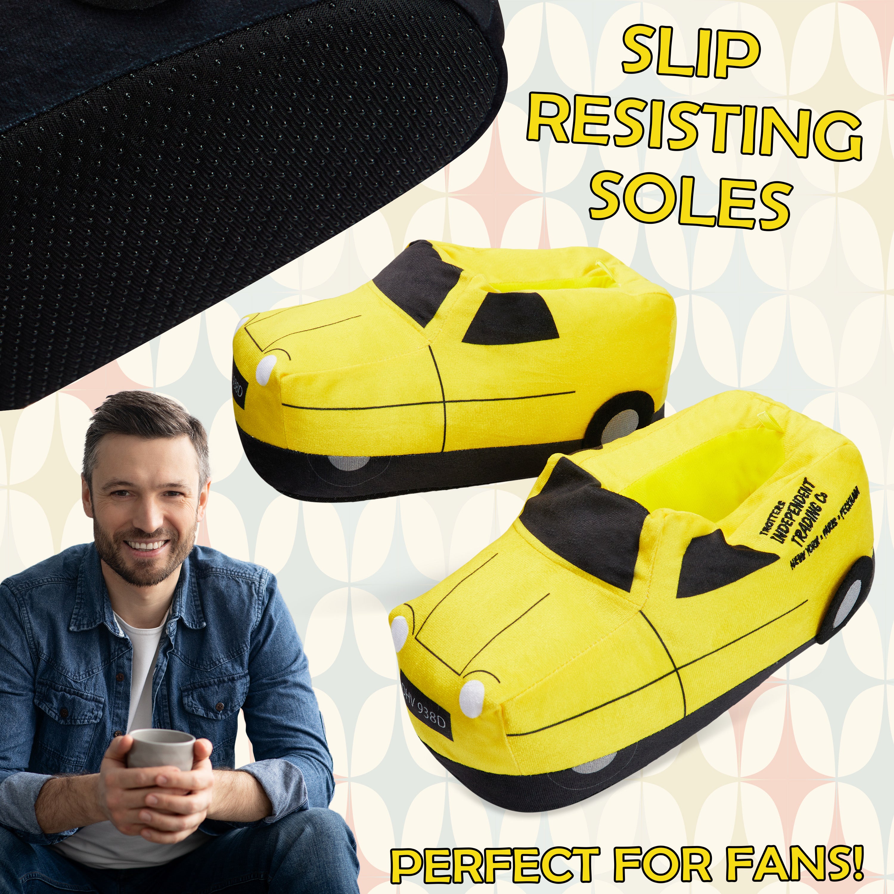 Only Fools and Horses 3D Mens Slippers, Cosy Indoor House Shoes - Funny Gifts for Men - Get Trend