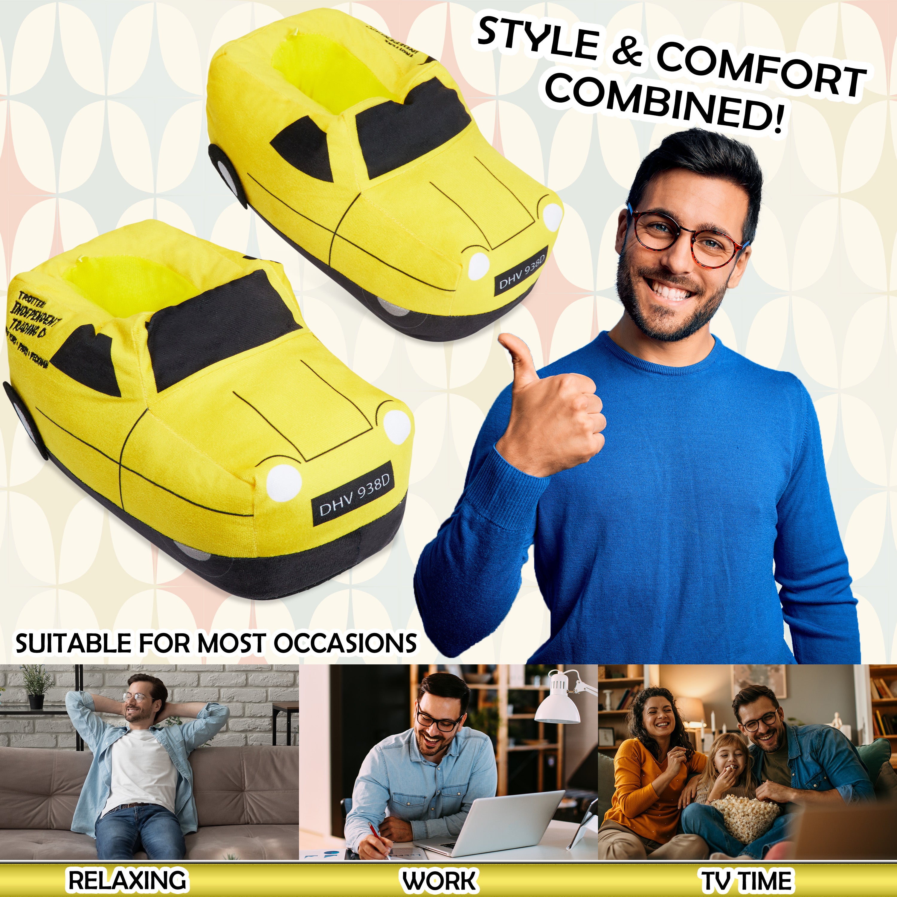 Only Fools and Horses 3D Mens Slippers, Cosy Indoor House Shoes - Funny Gifts for Men - Get Trend