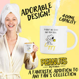 Peanuts Snoopy Coffee Cup Ceramic Mug Cute Cappuccino or Tea Cup for Women Teens Mum Wife Work Office Gifts for Women (White/Yellow Coffee, 400ml) - Get Trend
