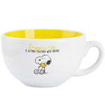 Peanuts Snoopy Coffee Cup Ceramic Mug Cute Cappuccino or Tea Cup for Women Teens Mum Wife Work Office Gifts for Women (White/Yellow Cappuccino, 340ml) - Get Trend