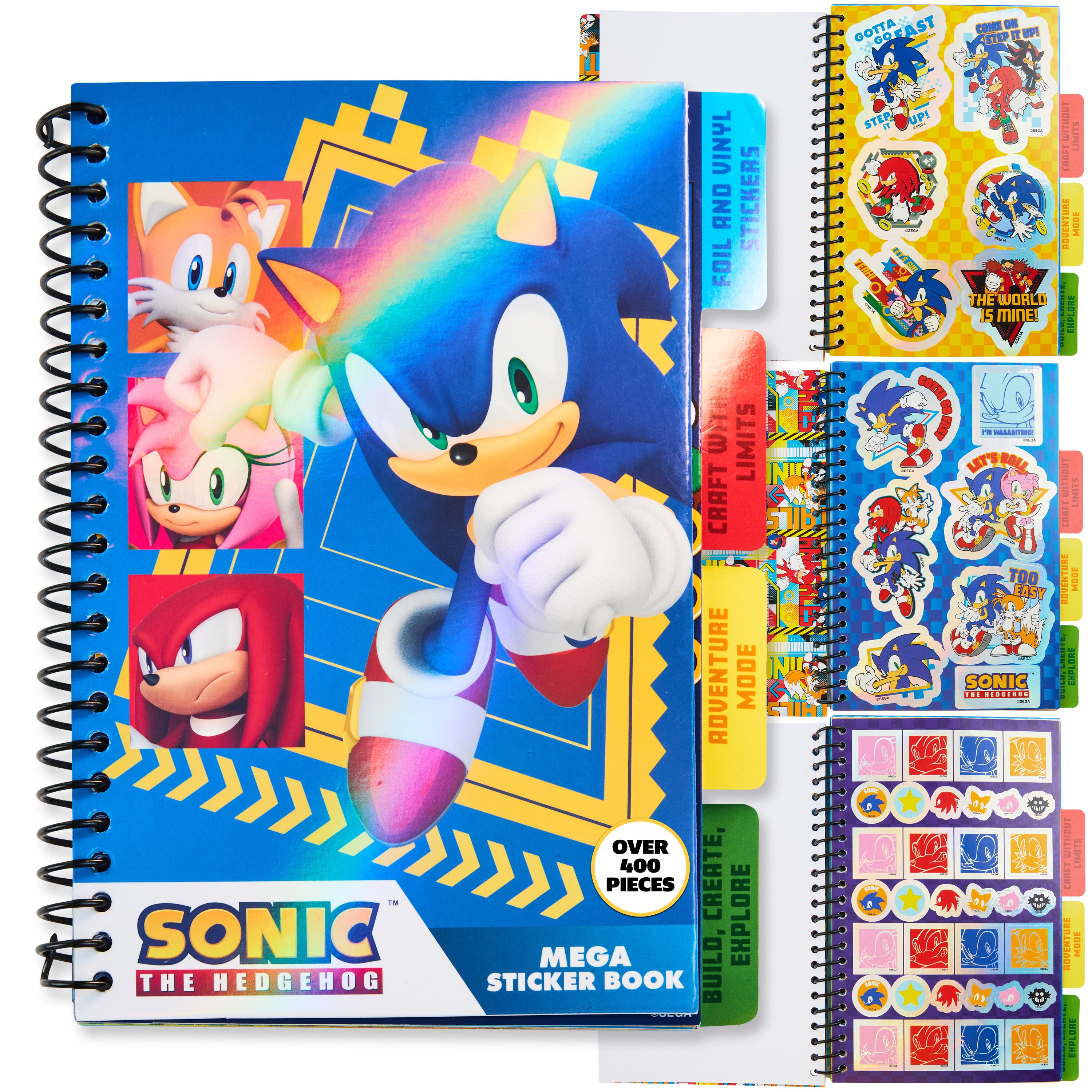 SONIC THE HEDGEHOG Sticker Book for Kids Teens Activity Book 28 Sticker Sheets Shadow Knuckles 400+ Collector Stickers for Scrapbooking Art Activity Set - Get Trend