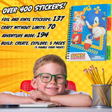 SONIC THE HEDGEHOG Sticker Book for Kids Teens Activity Book 28 Sticker Sheets Shadow Knuckles 400+ Collector Stickers for Scrapbooking Art Activity Set - Get Trend