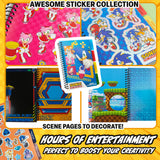 SONIC THE HEDGEHOG Sticker Book for Kids Teens Activity Book 28 Sticker Sheets Shadow Knuckles 400+ Collector Stickers for Scrapbooking Art Activity Set - Get Trend