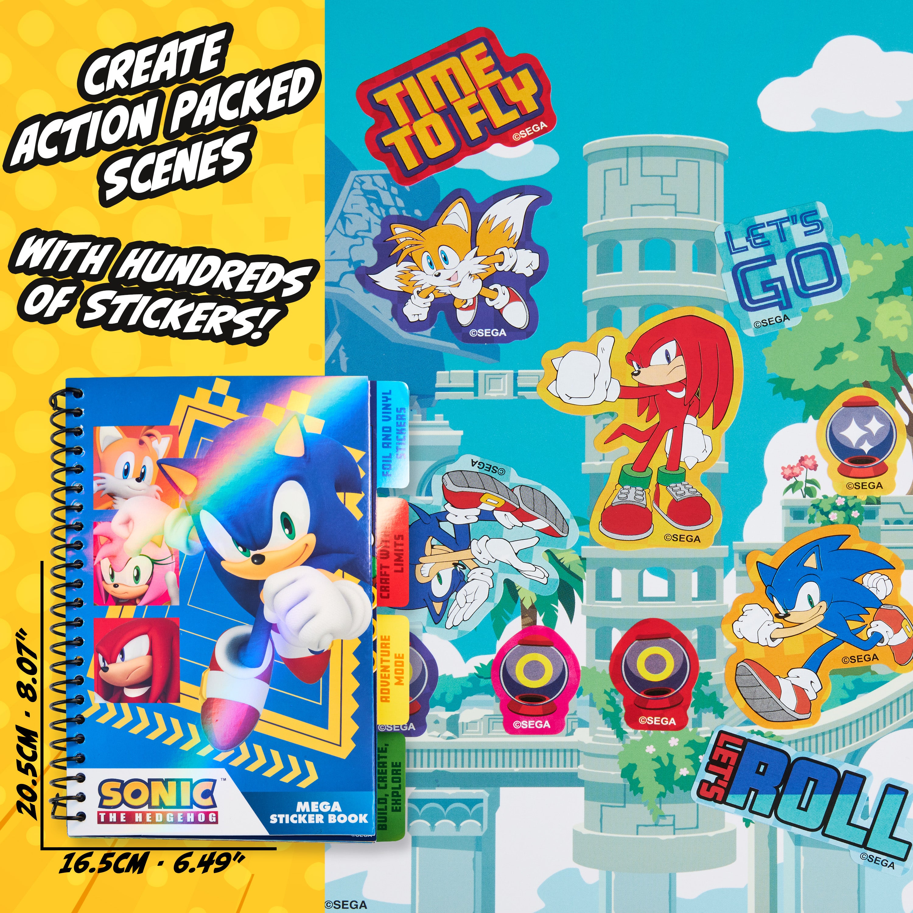 SONIC THE HEDGEHOG Sticker Book for Kids Teens Activity Book 28 Sticker Sheets Shadow Knuckles 400+ Collector Stickers for Scrapbooking Art Activity Set - Get Trend