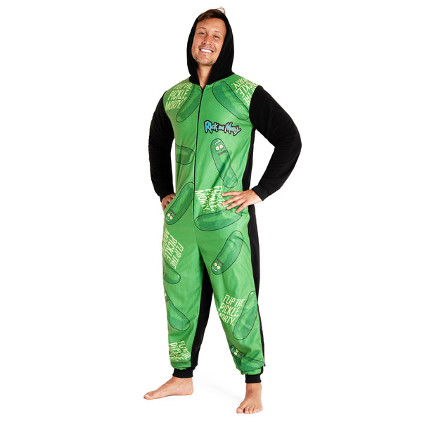 RICK AND MORTY Adult Onesie for Men - Black/Green - Get Trend