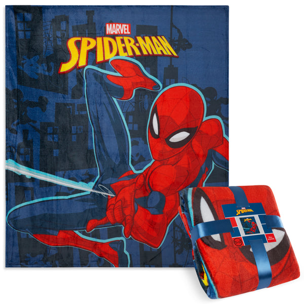 Marvel Spiderman Super Soft Fleece Blanket - Blue Spiderman - Get Trend