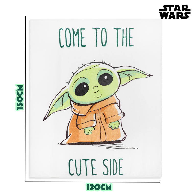 Disney Fleece Blanket - Green Baby Yoda - Get Trend