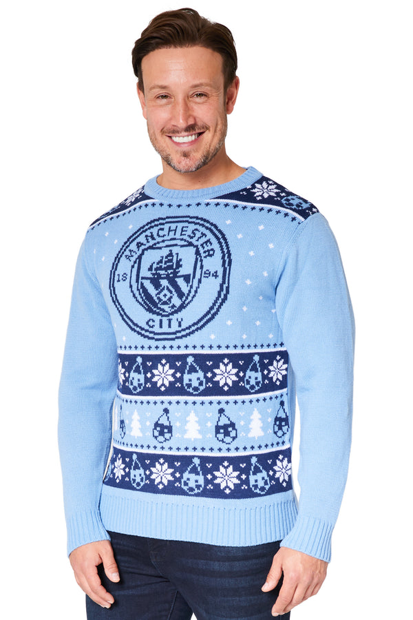 Manchester City FC Christmas Jumpers for Men & Teenagers - Get Trend