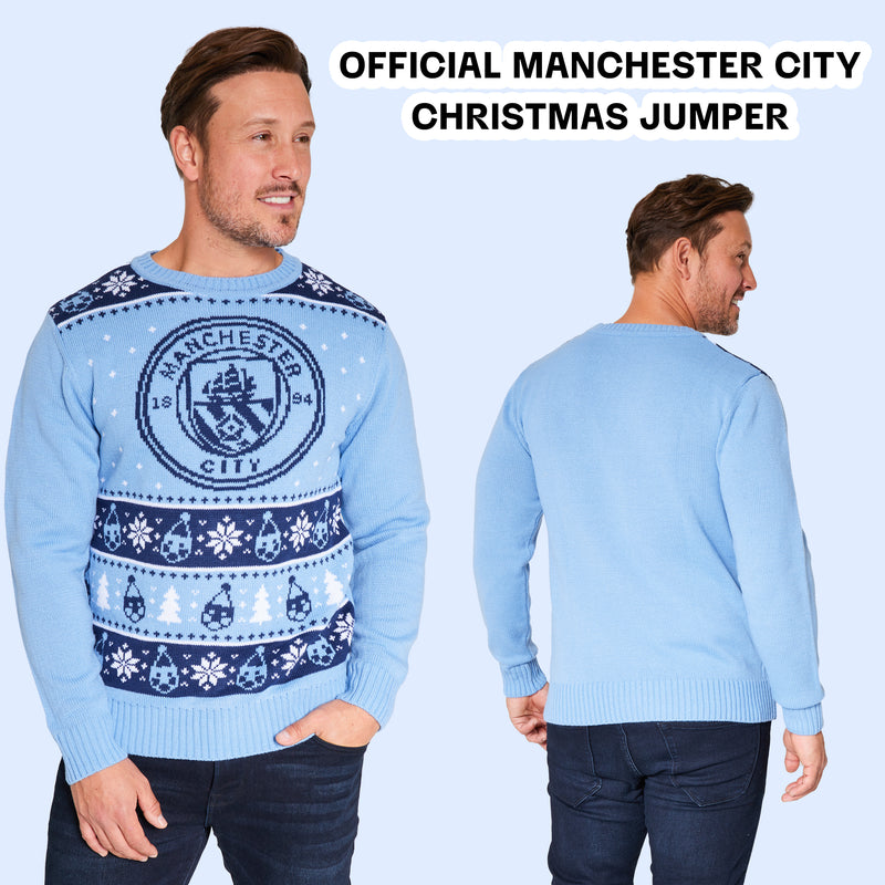Manchester City FC Christmas Jumpers for Men & Teenagers - Get Trend