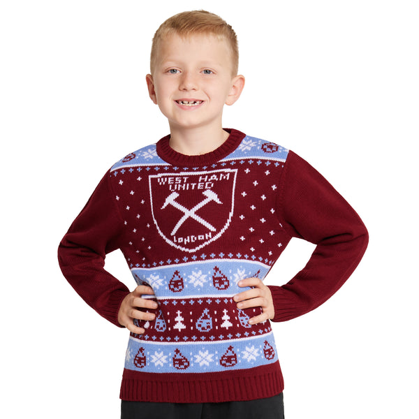 West Ham United FC Christmas Jumper for Kids & Teenagers - Get Trend