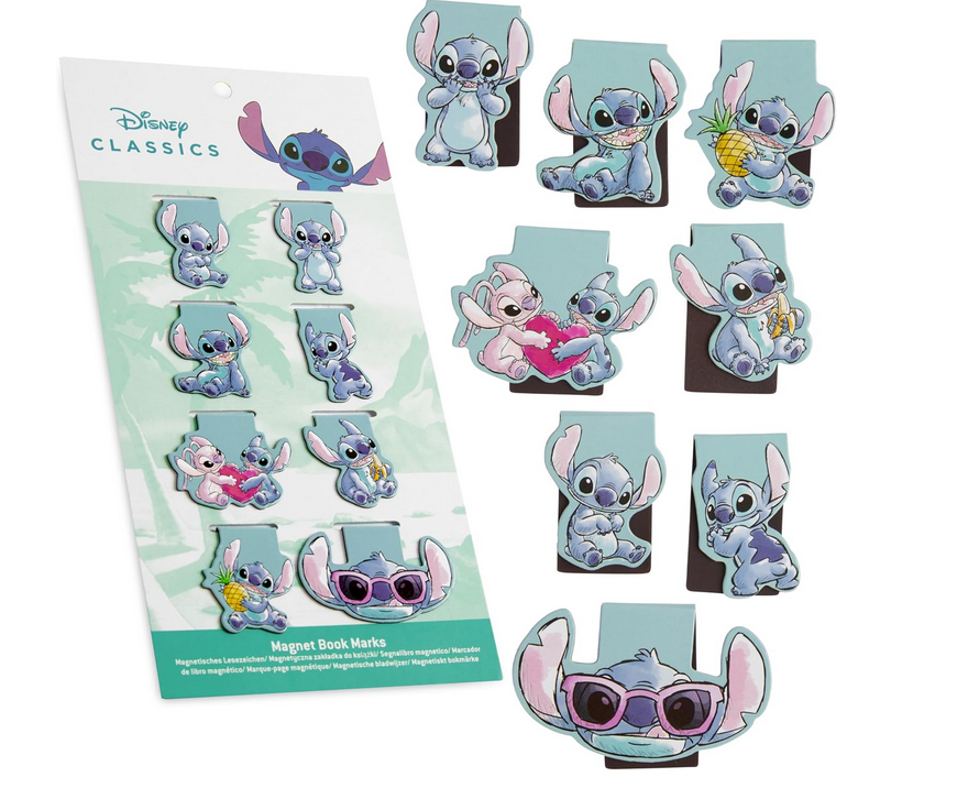 Disney Stitch Magnetic Bookmark Page Clip Pack of 8 - Stitch Gifts for Her (Blue 8 Pack) - Get Trend