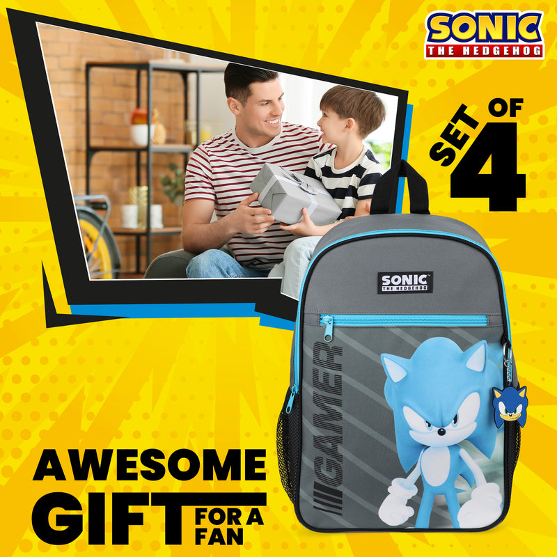 Sonic The Hedgehog Boys Backpack School Bag Sets 4 Piece Kids Bag Set - Get Trend