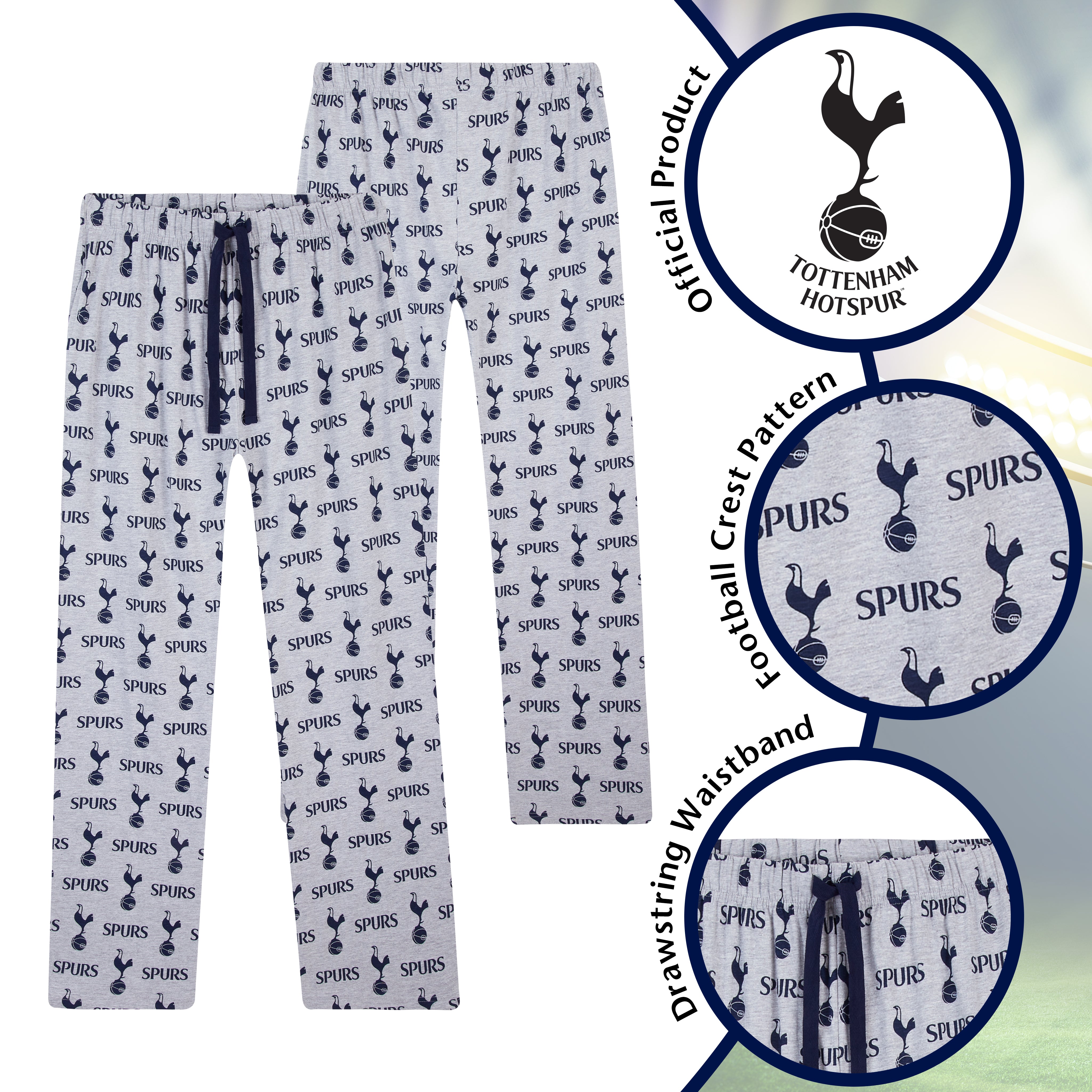 Tottenham Hotspur Mens Pyjama -Comfy Nightwear Bottoms for Men Teenagers Spurs Gifts - Get Trend