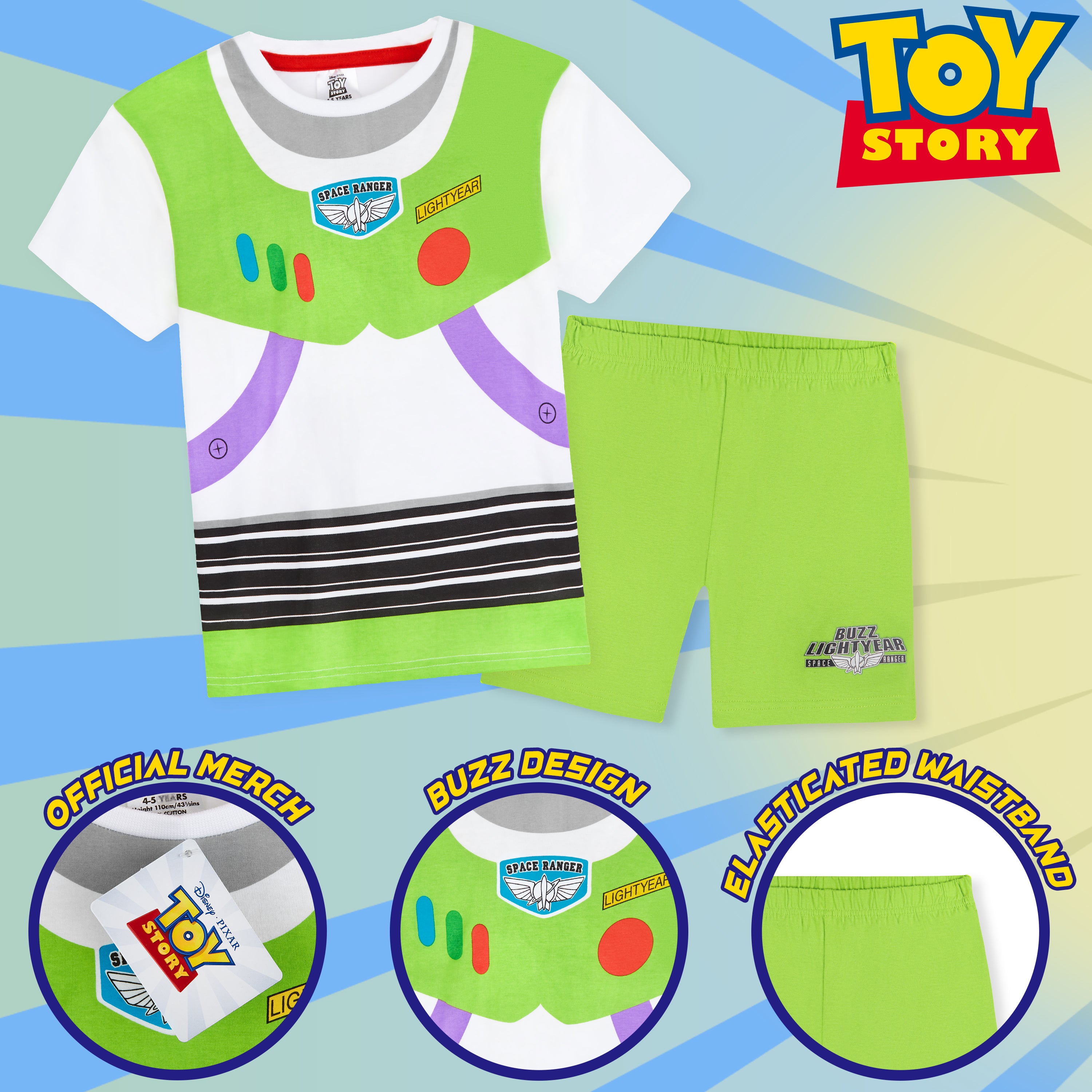 Toy Story Boys PJs, Buzz, Woody, Forky Set 4