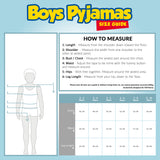 size guide Toy Story Boys PJs, Buzz, Woody, Forky Set