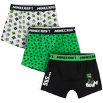 Minecraft Boys Boxer Shorts, Soft Breathable Stretchy Boxers Pack of 3 Boys Underwear - Get Trend