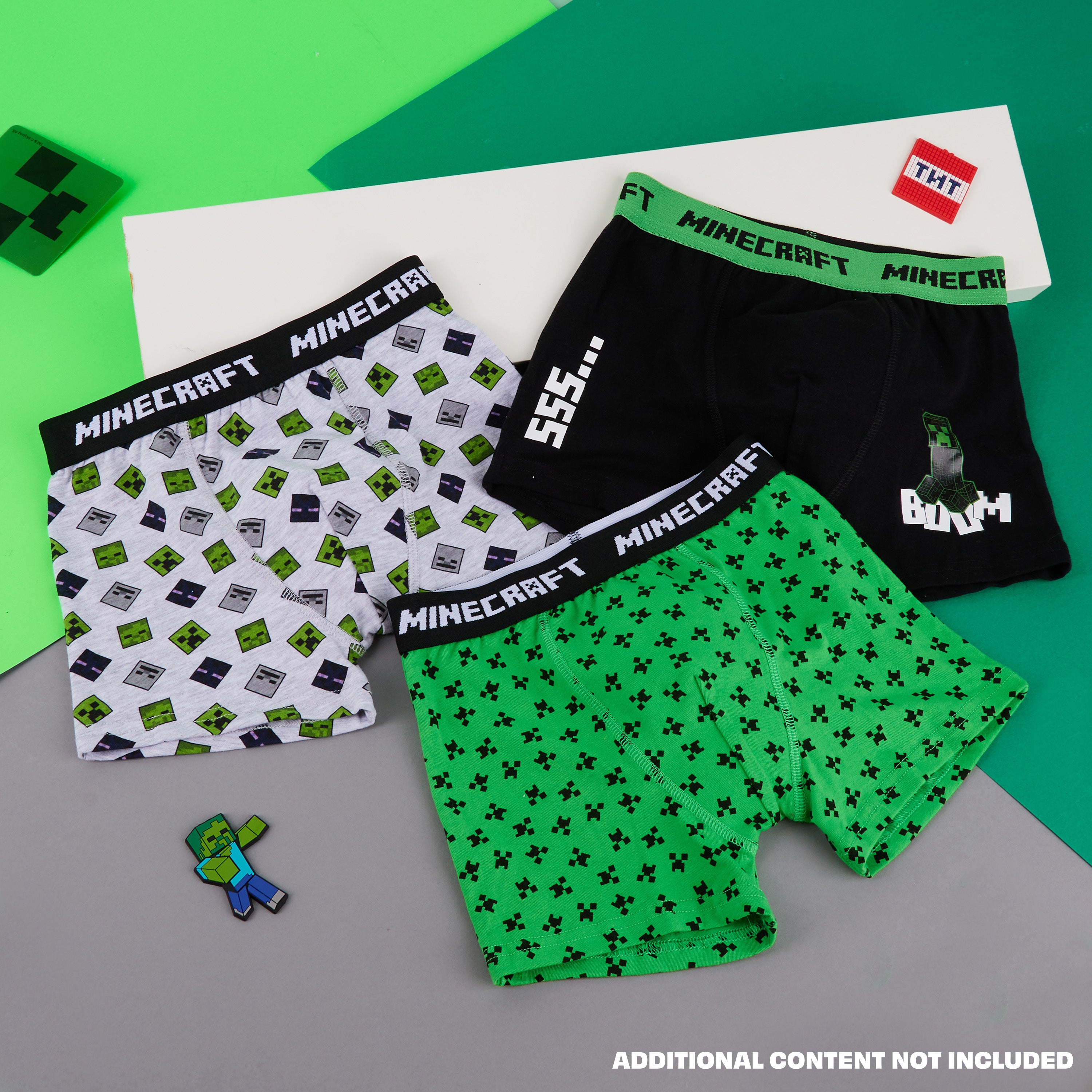 Minecraft Boys Boxer Shorts, Soft Breathable Stretchy Boxers Pack of 3 Boys Underwear - Get Trend
