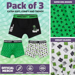 Minecraft Boys Boxer Shorts, Soft Breathable Stretchy Boxers Pack of 3 Boys Underwear - Get Trend