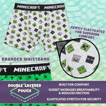 Minecraft Boys Boxer Shorts, Soft Breathable Stretchy Boxers Pack of 3 Boys Underwear - Get Trend