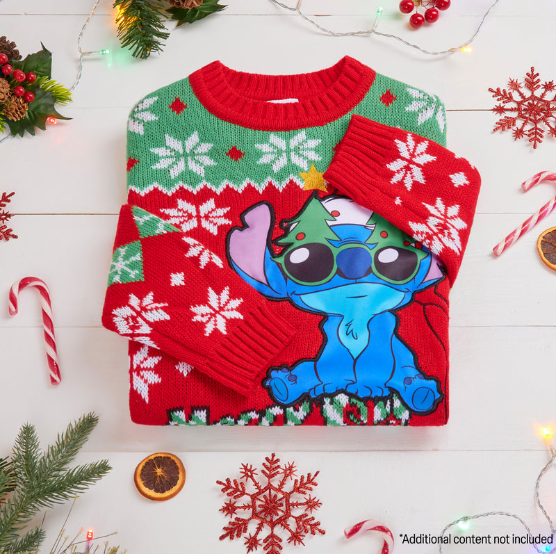 Disney Stitch Christmas Jumper - Kids Festive Christmas Sweater - Get Trend
