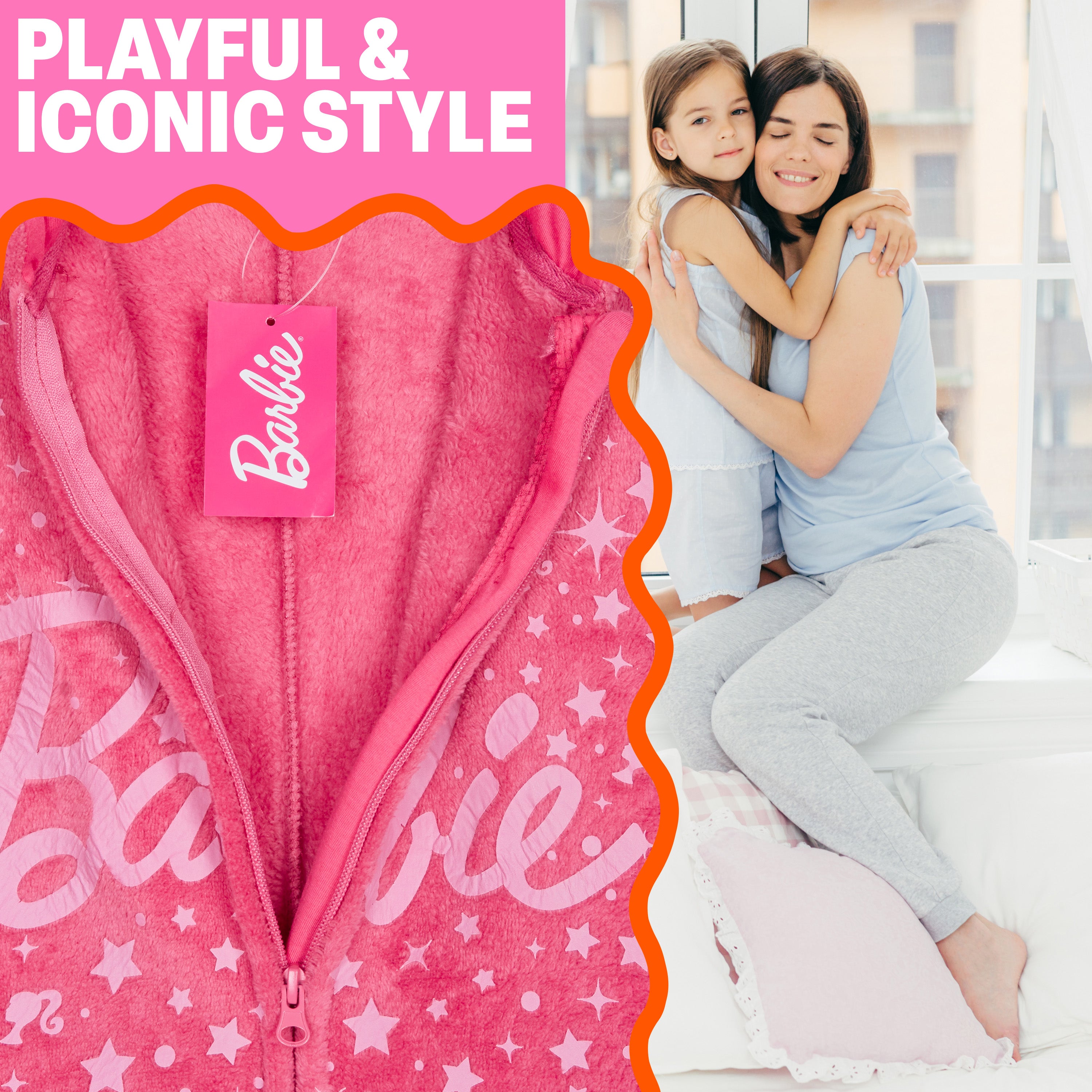 Barbie Girls & Teenagers Fleece Onesie with Hood, Cosy Loungewear -  Gifts for Girls - Get Trend