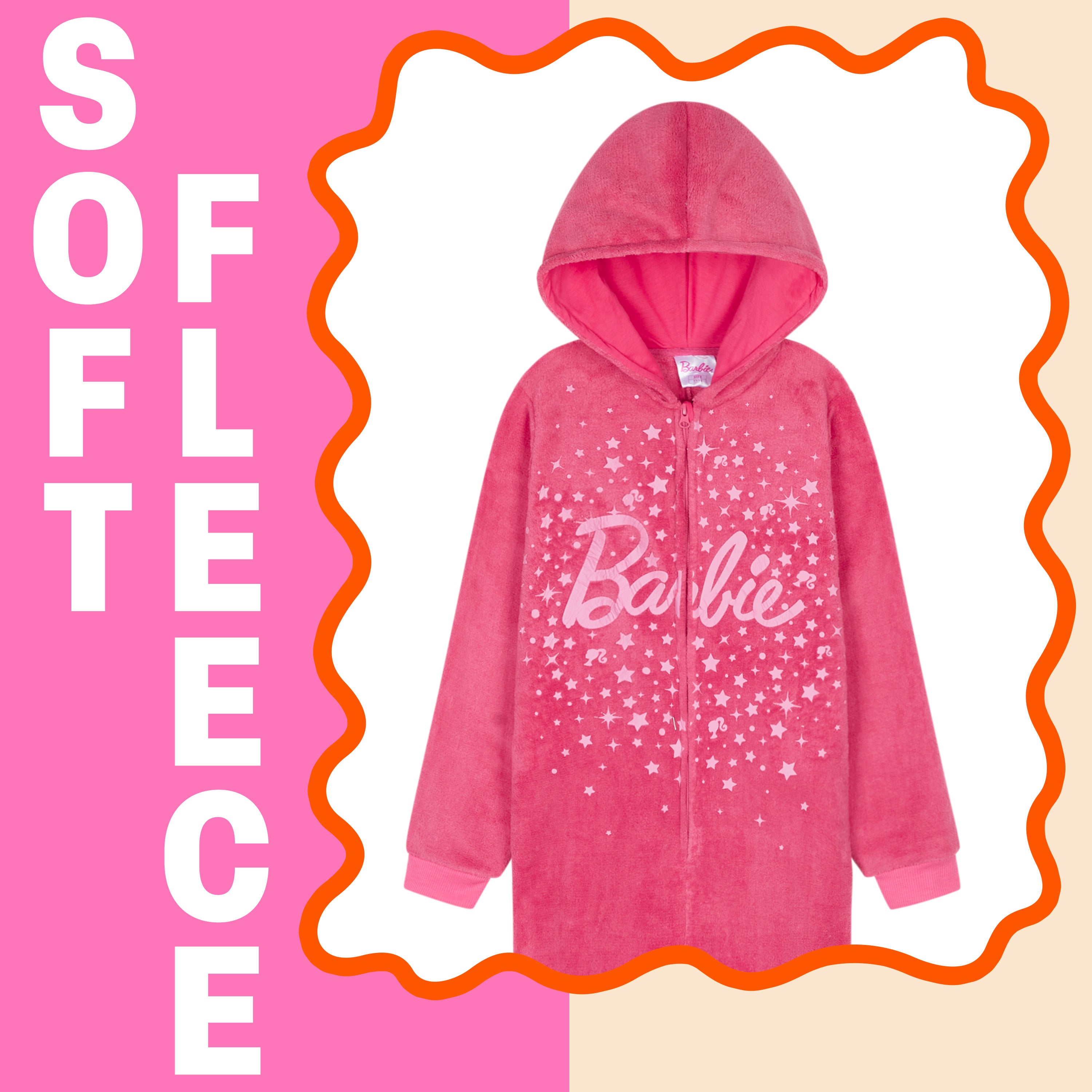 Barbie Girls & Teenagers Fleece Onesie with Hood, Cosy Loungewear -  Gifts for Girls - Get Trend