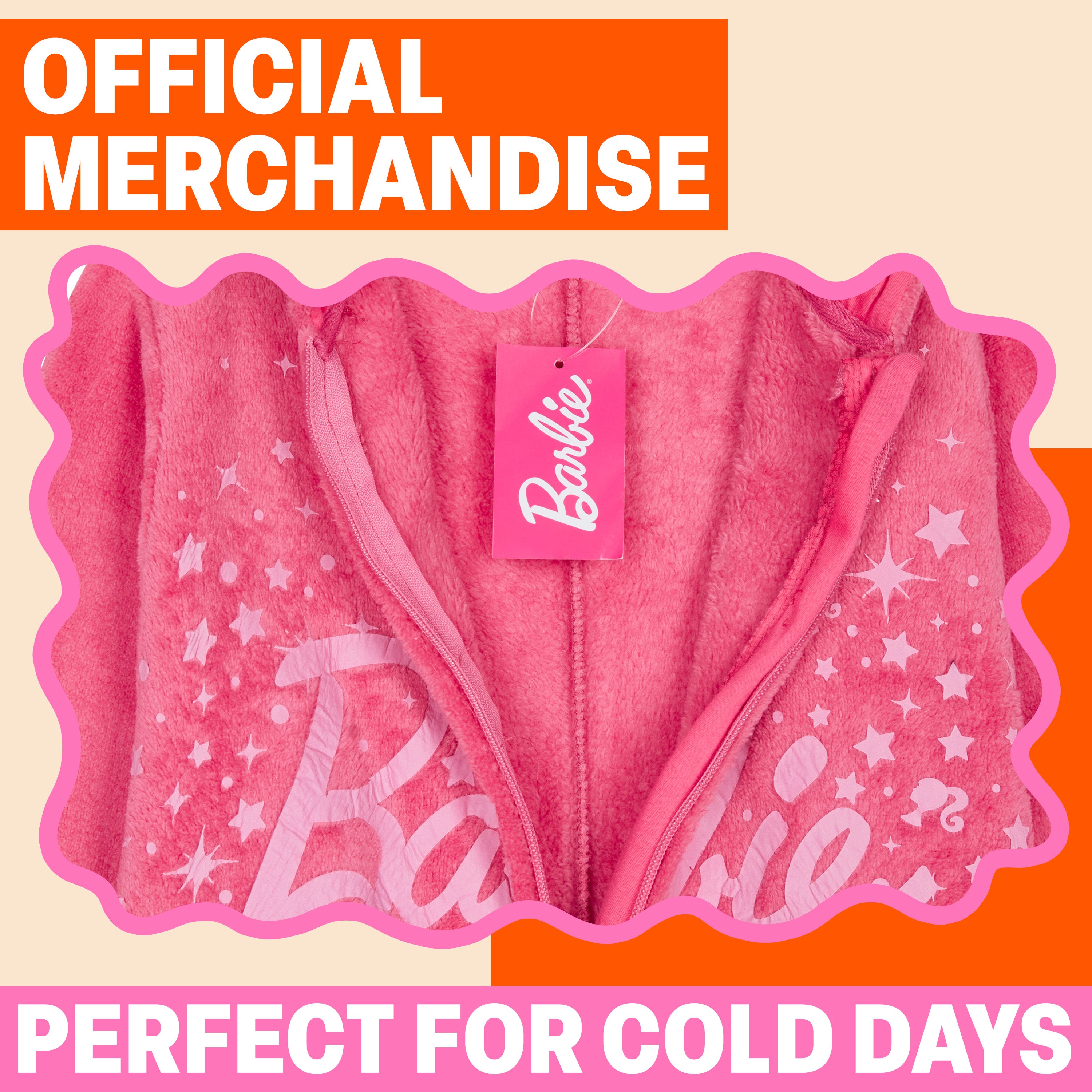 Barbie Girls & Teenagers Fleece Onesie with Hood, Cosy Loungewear -  Gifts for Girls - Get Trend