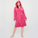 Barbie Womens Fleece Dressing Gown with Hood, Cosy Bathrobe Fluffy Loungewear Robe Nightwear - Gifts for Her - Get Trend