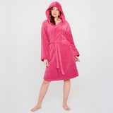 Barbie Womens Fleece Dressing Gown with Hood, Cosy Bathrobe Fluffy Loungewear Robe Nightwear - Gifts for Her - Get Trend