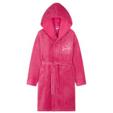 Barbie Girls Teenagers Fleece Dressing Gown with Hood & Pockets, Cosy Robe Fluffy Loungewear Nightwear - Gifts for Girls - Get Trend