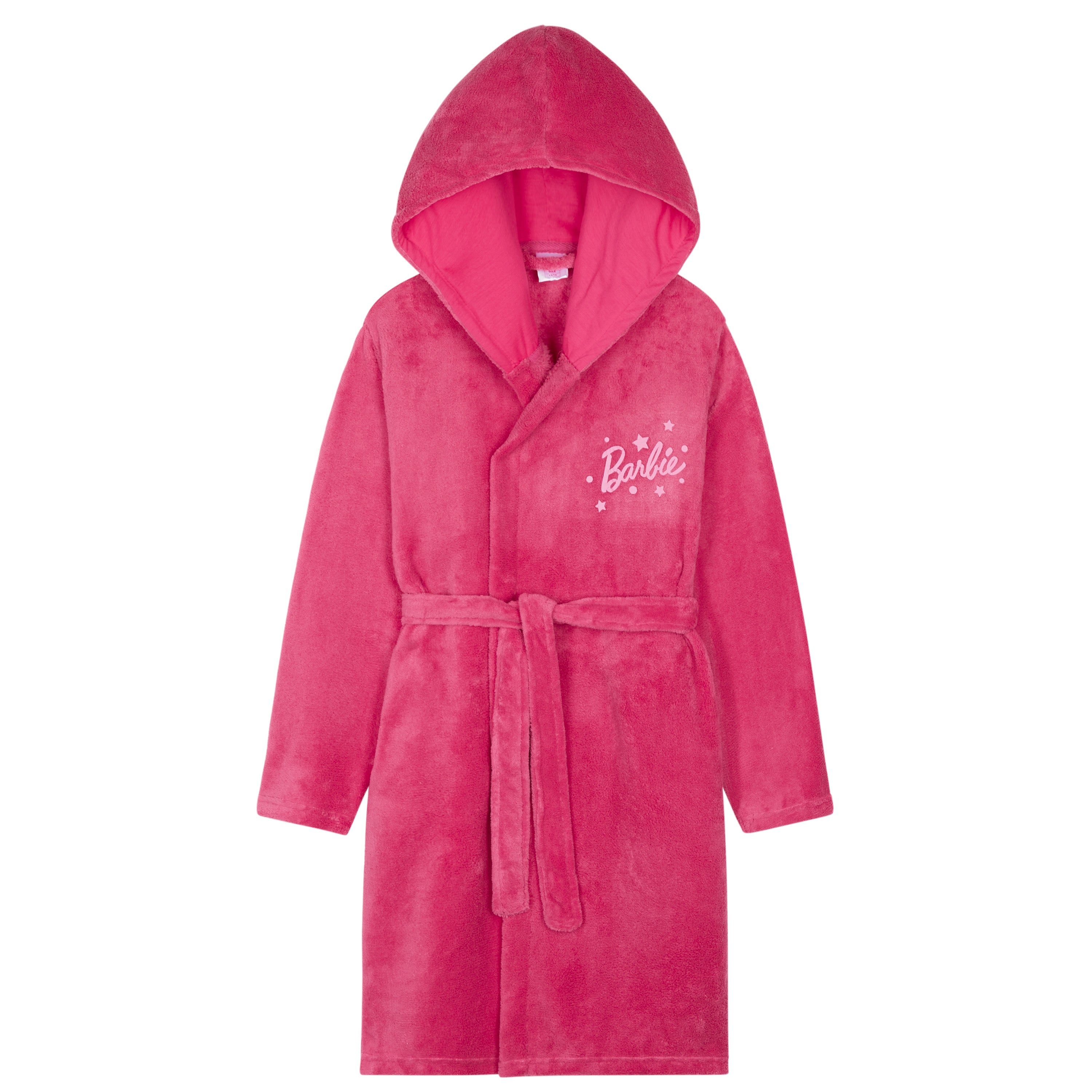 Barbie Girls Teenagers Fleece Dressing Gown with Hood & Pockets, Cosy Robe Fluffy Loungewear Nightwear - Gifts for Girls - Get Trend