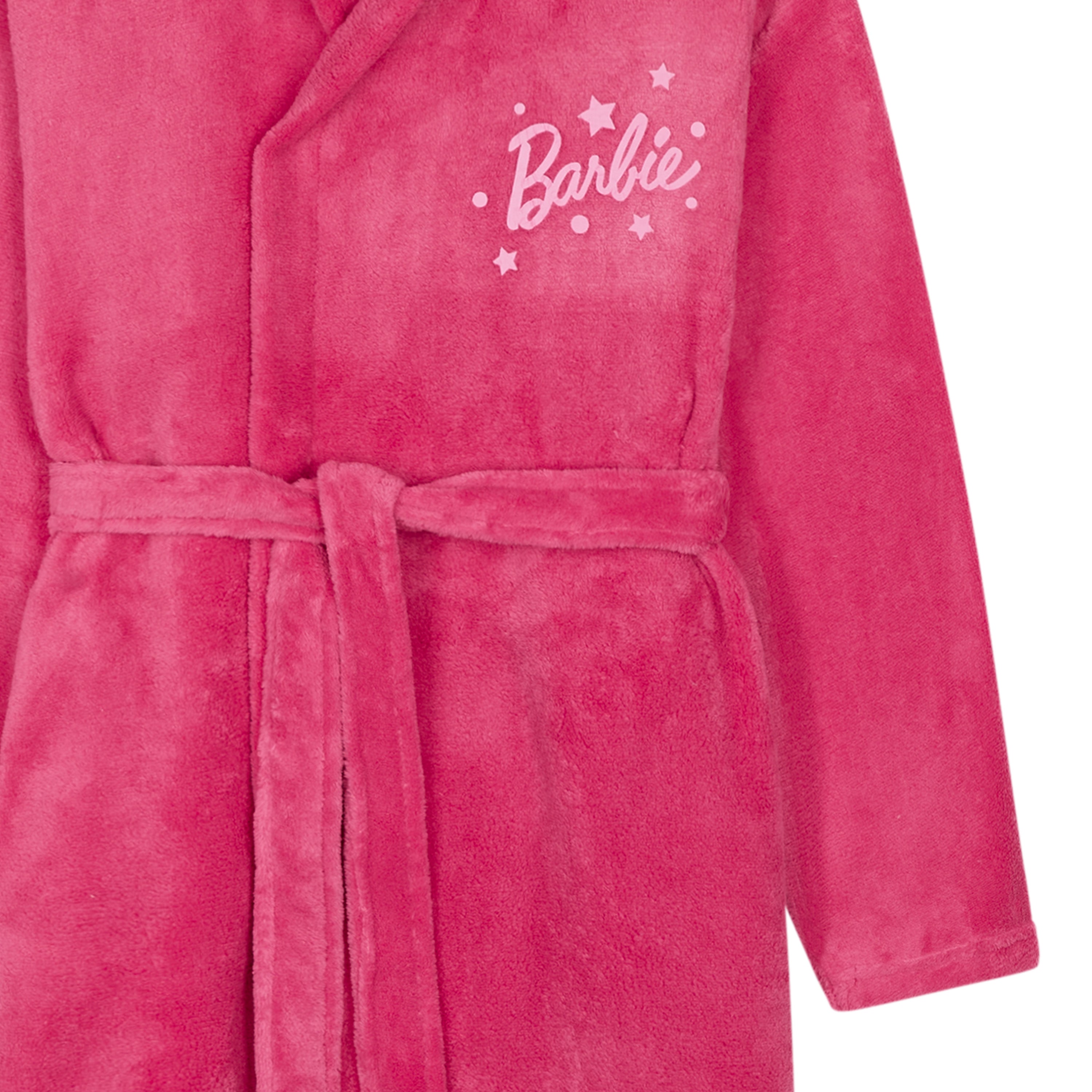 Barbie Girls Teenagers Fleece Dressing Gown with Hood & Pockets, Cosy Robe Fluffy Loungewear Nightwear - Gifts for Girls - Get Trend