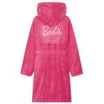 Barbie Girls Teenagers Fleece Dressing Gown with Hood & Pockets, Cosy Robe Fluffy Loungewear Nightwear - Gifts for Girls - Get Trend