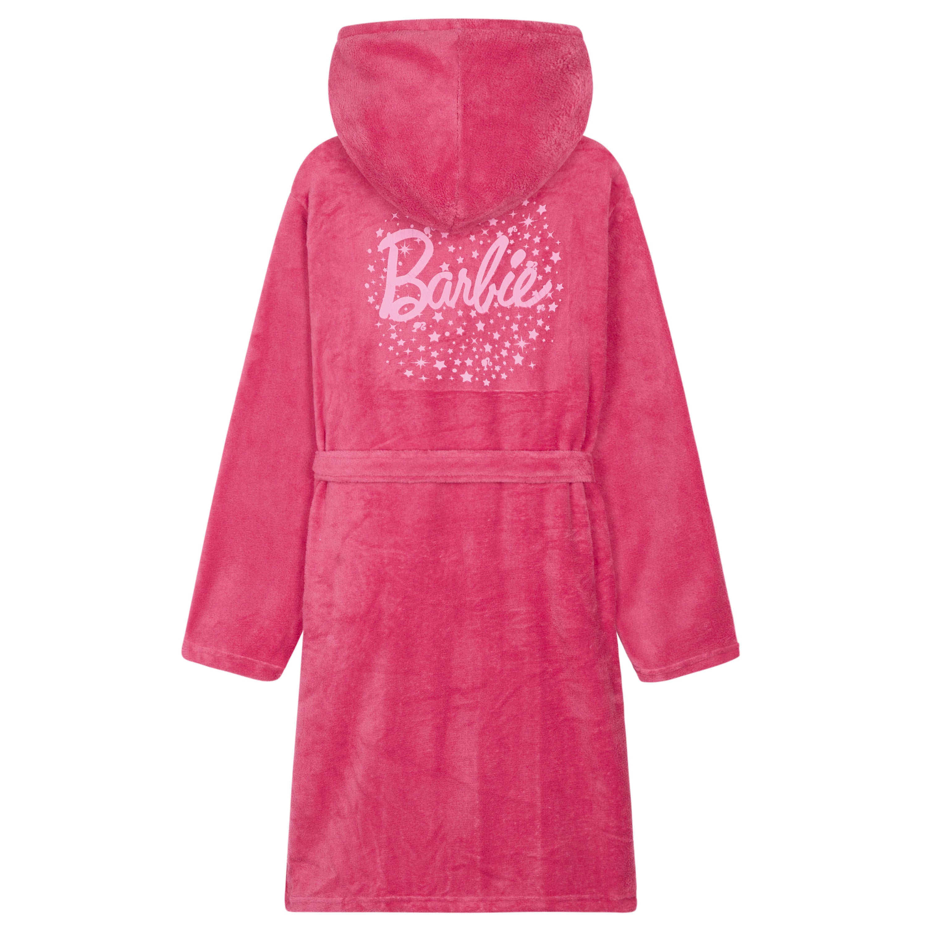 Barbie Girls Teenagers Fleece Dressing Gown with Hood & Pockets, Cosy Robe Fluffy Loungewear Nightwear - Gifts for Girls - Get Trend
