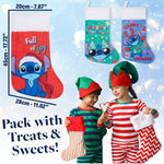 Disney Stitch Christmas Stockings for Kids Teens Adults Set of 3, Cute Festive Hanging Festive Decor Xmas Stockings - Get Trend