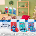 Disney Stitch Christmas Stockings for Kids Teens Adults Set of 3, Cute Festive Hanging Festive Decor Xmas Stockings - Get Trend