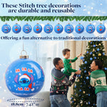 Disney Stitch Tree Baubles Christmas Decorations Pack of 10 Festive Hanging Ornament Balls Xmas Gifts - Get Trend