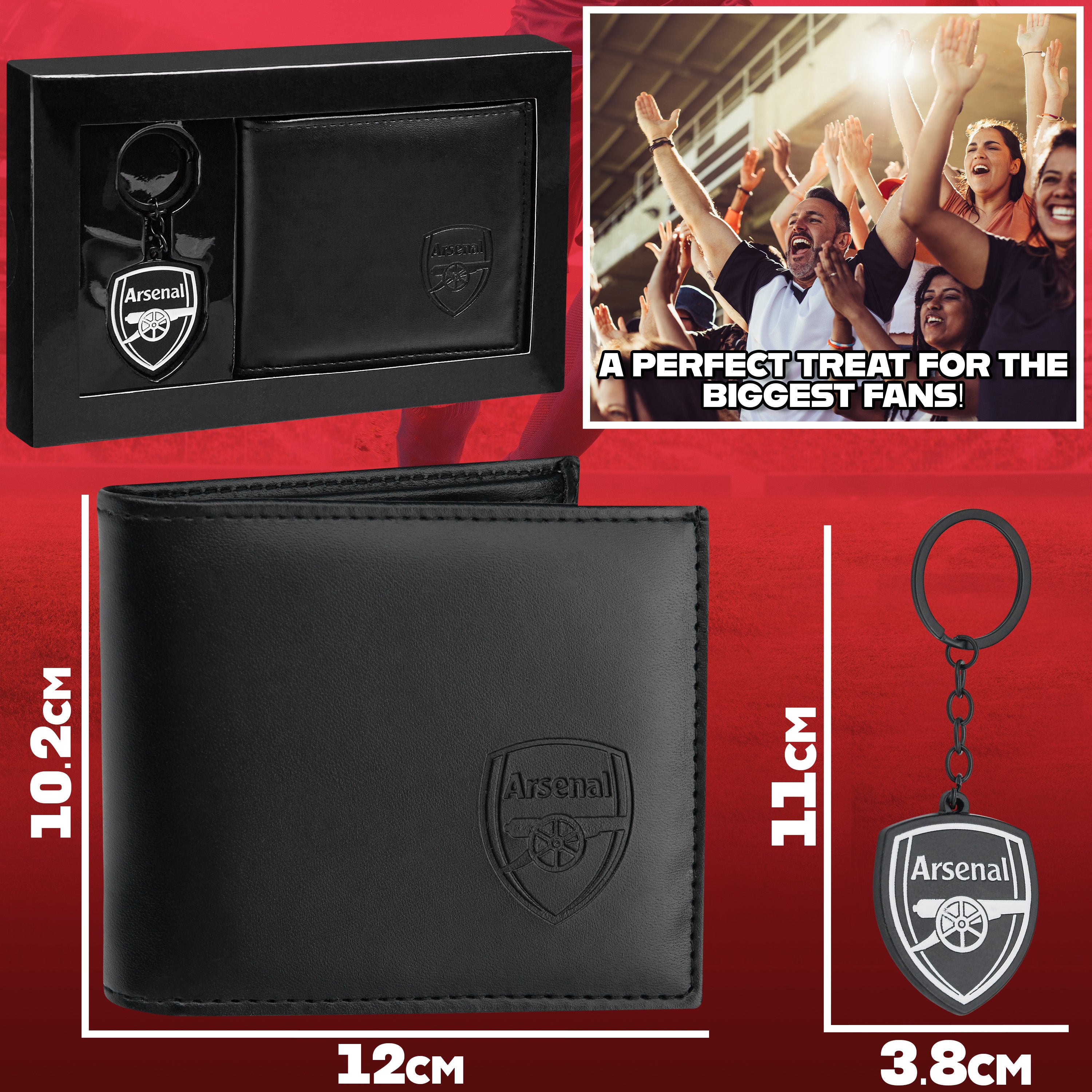 Arsenal F.C. Sports Fan Wallet Accessories Set with Card Slots & Coin Pocket. - Get Trend