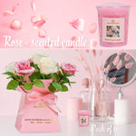 DECO EXPRESS Candle Bouquet Gift Set Box Women Christmas Rose for Birthdays Mother’s Day Valentine's Day Gift - Get Trend