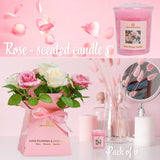 DECO EXPRESS Candle Bouquet Gift Set Box Women Christmas Rose for Birthdays Mother’s Day Valentine's Day Gift - Get Trend