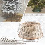 DECO EXPRESS Christmas Tree Skirt Woven Tree Cover Stand Festive Cover Decoration - Range of Sizes (Beige - Top Inner 36cm/Base Inner 53cm) - Get Trend