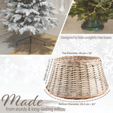 DECO EXPRESS Christmas Tree Skirt Woven Tree Cover Stand Festive Cover Decoration - Range of Sizes (Beige - Top Inner 36cm/Base Inner 53cm) - Get Trend