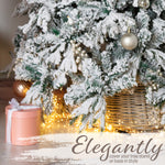 DECO EXPRESS Christmas Tree Skirt Woven Tree Cover Stand Festive Cover Decoration - Range of Sizes (Beige - Top Inner 36cm/Base Inner 53cm) - Get Trend