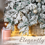 DECO EXPRESS Christmas Tree Skirt Woven Tree Cover Stand Festive Cover Decoration - Range of Sizes (Beige - Top Inner 36cm/Base Inner 53cm) - Get Trend