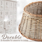 DECO EXPRESS Christmas Tree Skirt Woven Tree Cover Stand Festive Cover Decoration - Range of Sizes (Beige - Top Inner 36cm/Base Inner 53cm) - Get Trend